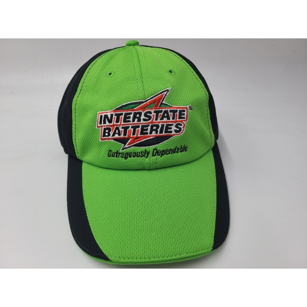 Vintage Interstate Batteries Racing Team #11 #18 #20‎ Hat Cap NASCAR Green Black